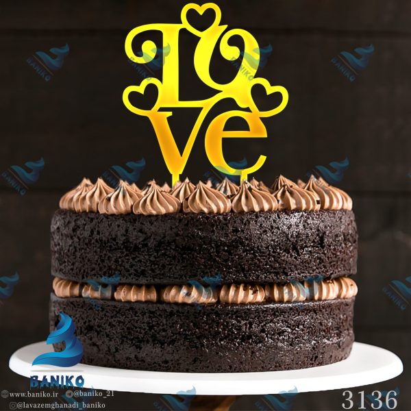 تاپر کیک عاشقانه Love قلبی