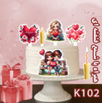 تاپر تصویر کیک ولنتاین رنگی و ضدآب (آلبوم۱۲) +هدیه - Image 4